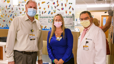 John Hornick, RN; Tara Sunderland, RN, OCN; and Dr. Richard Barohn