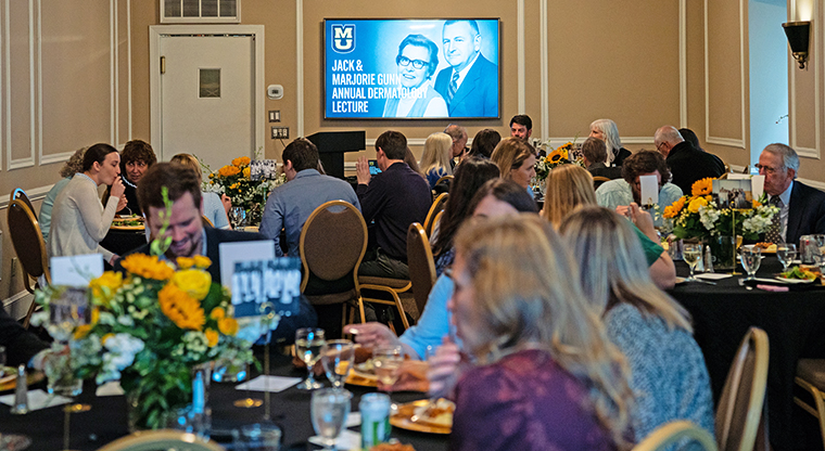 The University of Missouri School of Medicine Department of Dermatology community recently gathered for the first-ever Jack & Marjorie Gunn Dermatology Lectureship Series.