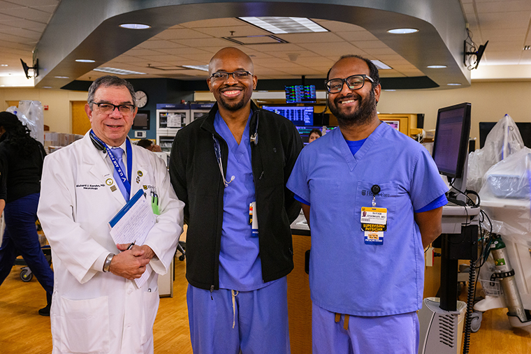 I am seen here with Dr. Tochukwu Njepuome and Dr. Shyam Shankar.