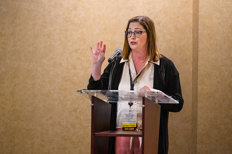 Rachel Mutrux, senior program director, is seen here presenting at the annual ECHO Summit on June 6.