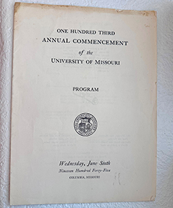 Dr. Linville’s School of Medicine Commencement program from 1945.