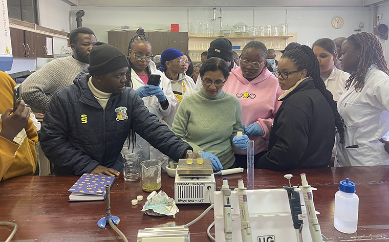 Kattesh and Kavita Katti led green nanotechnology training and experiments with students from several universities in South Africa.