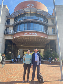 Kattesh and Kavita Katti outside the University of Johannesburg in South Africa.