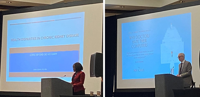 Unini Odama, MD, MPH, vice president for medical affairs for DaVita Kidney Care and Robert Pauly, MD, professor at the University of Alberta