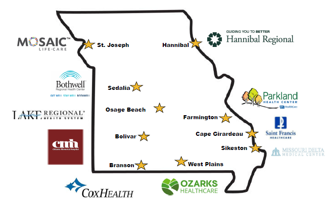 Missouri rural scholar logo map